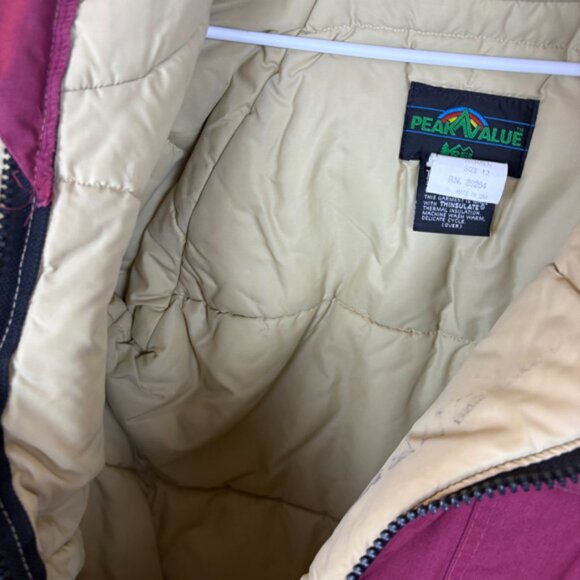 VINTAGE REI Jacket Womens Large 12 Gortex Blue Green Long Rain Coat RARE 90s - Picture 7 of 12